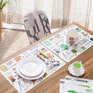 European style simple cartoon grid mat pvc table mat, heat insulation pad