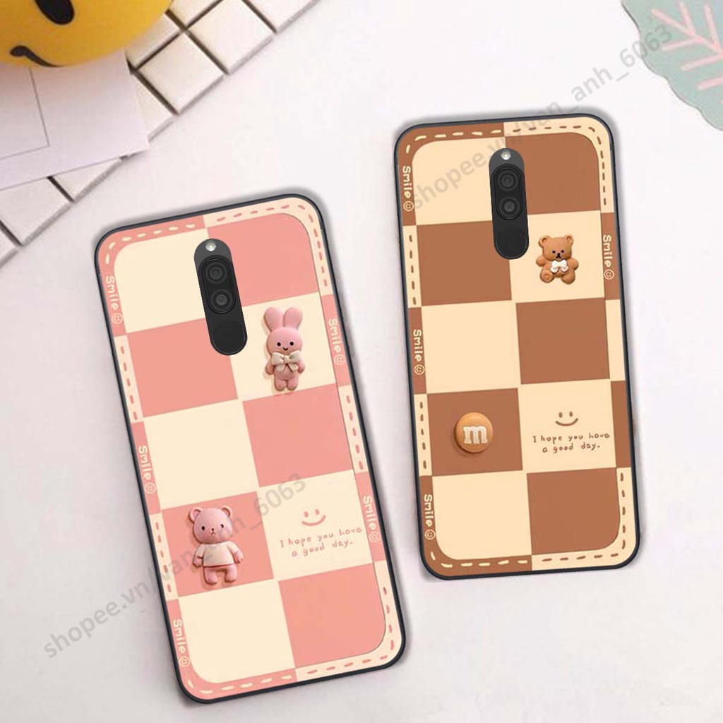 Ốp lưng Xiaomi Redmi 8 hình gấu, kẹo dễ thương cute