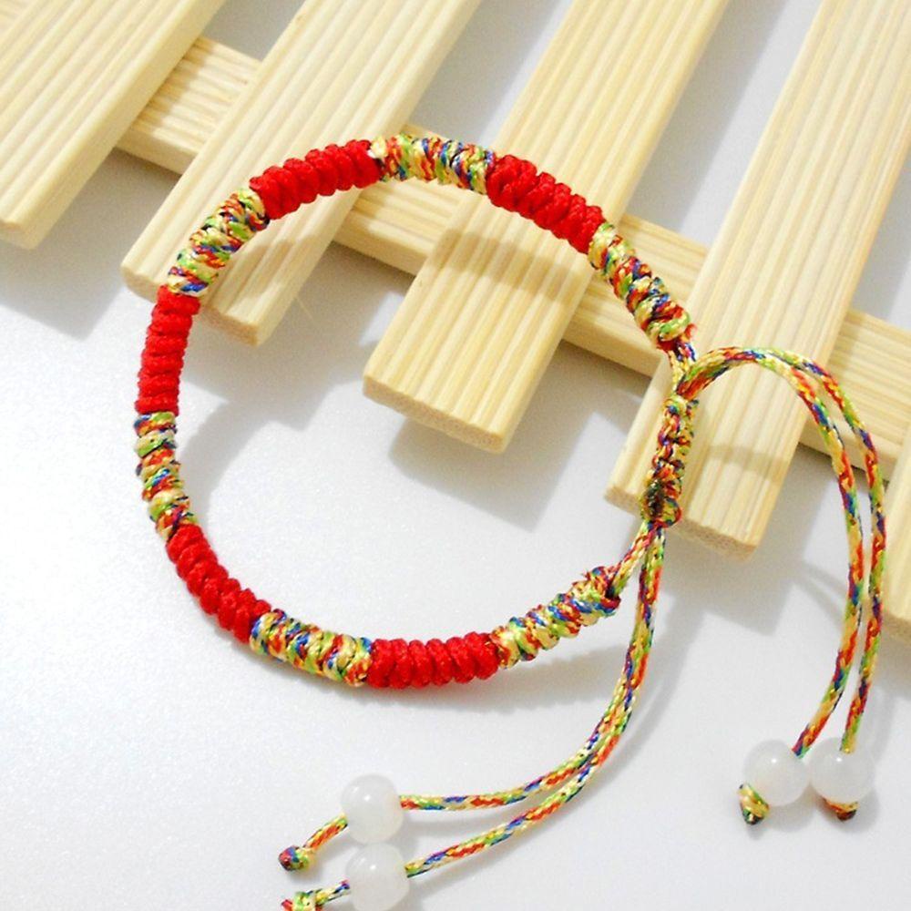 LILYES Vòng Tay Dây Bện Màu Đỏ Thời Trang Tây Tạng Cho Nữ