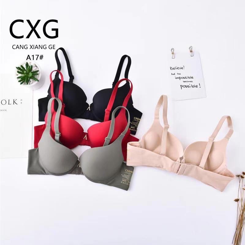 Áo Lót Nữ, Siêu Đẩy Ngực, Mút Kép Trơn Có Gọng Nâng Ngực 4cm CXG A17