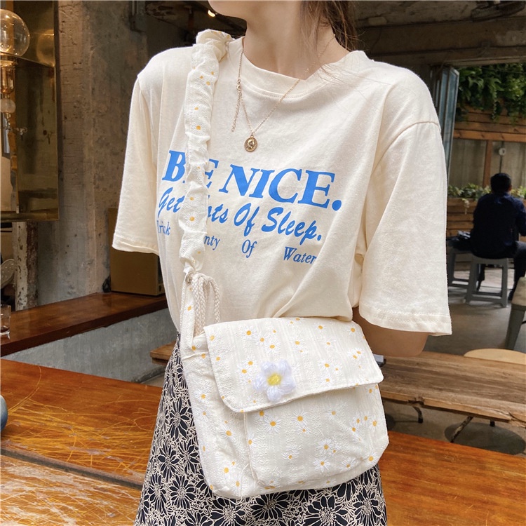 Túi xách ENVIROSAX vải canvas họa tiết hoa cúc xinh xắn trẻ trung cho bạn gái