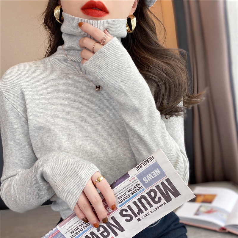 Áo len ZHELIHANGFEI tay dài cổ lọ phong cách thời trang phương Tây