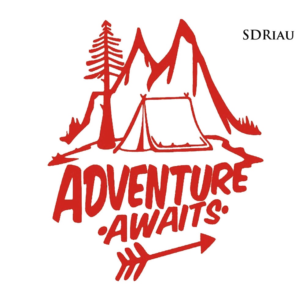 Miếng Dán Phản Quang Họa Tiết Adventure Awaits Tree Lều Núi Trang Trí Xe Hơi