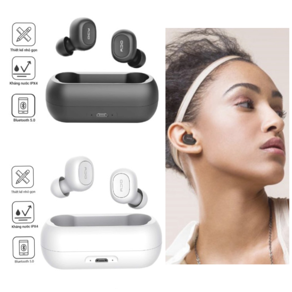 TAI NGHE XIAOMI QCY T1C, BLUETOOTH 5.0-GIẢM TIẾNG ỒN-ÂM THANH CỰC ĐỈNH-THIẾT KẾ VỪA VẶN ÔM SÁT LỖ TAI