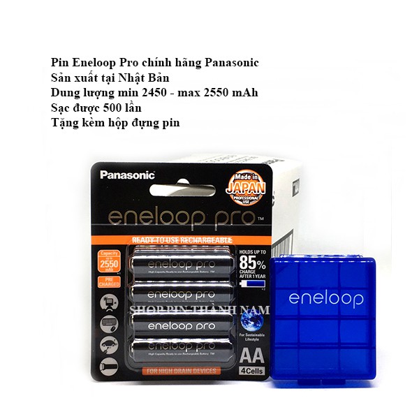 Pin sạc Eneloop Pro 2550mAh BK-3HCCE/4B chính hãng