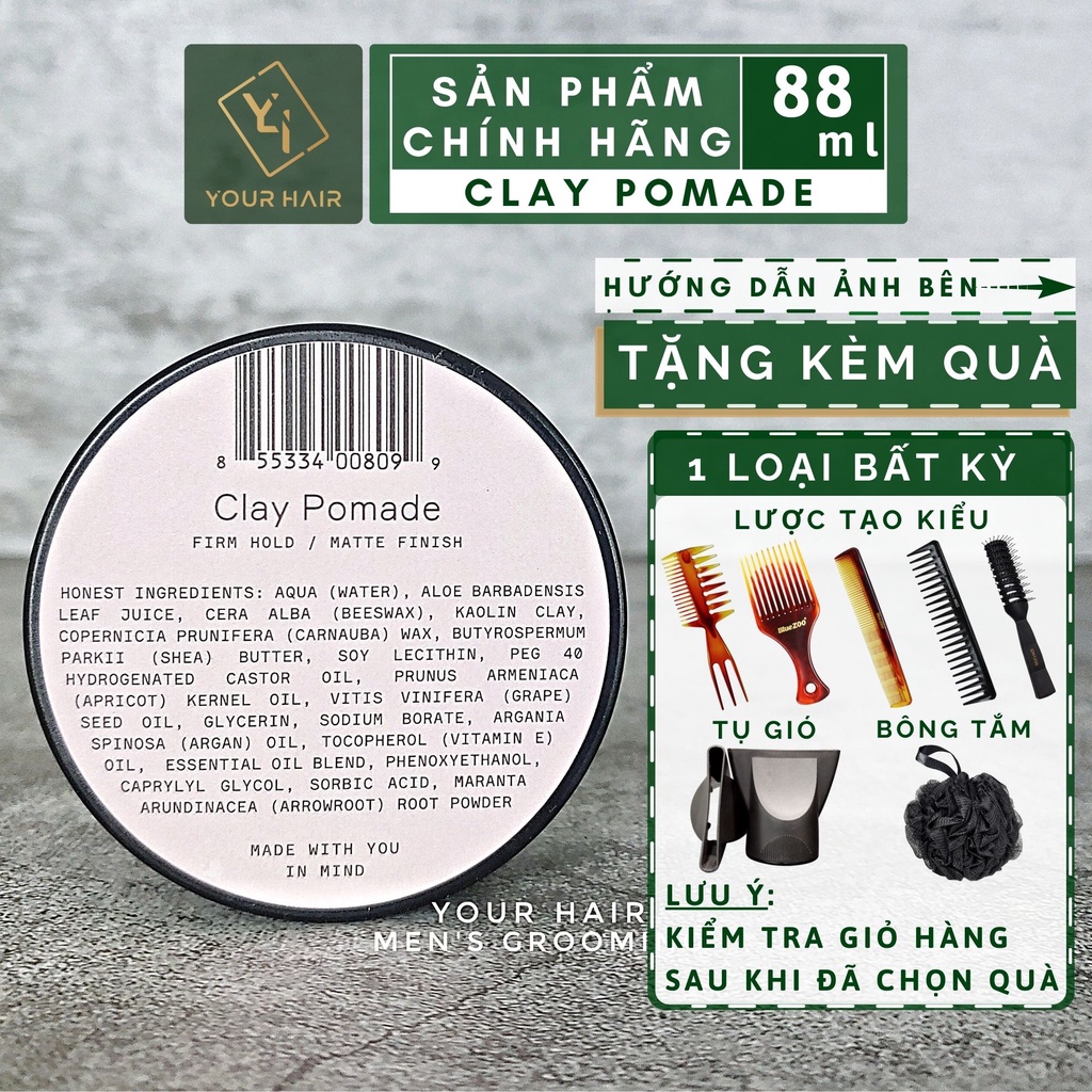 Sáp tạo kiểu Firsthand Supply CLAY POMADE - 88ml