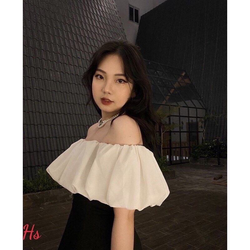 Đầm tiểu thư ,váy nữ🍉 váy ulzzang, Đầm Nữ Trễ Vai Phối Màu đen trắng, Đầm váy Ringela dress  mặc được 2 kiểuu | BigBuy360 - bigbuy360.vn