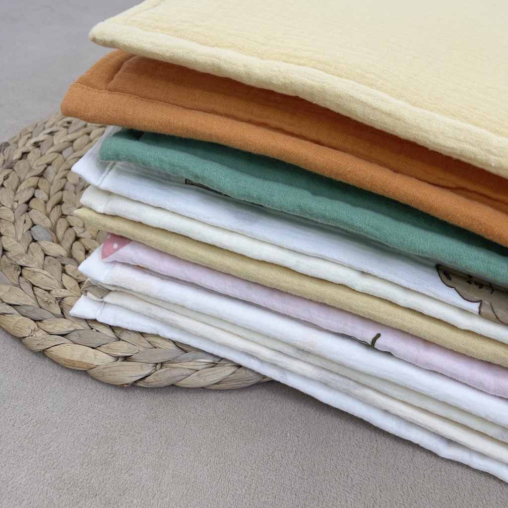 Gối lót đầu xô muslin cao cấp CHIPMUNK cho bé sơ sinh, thấm mồ hôi trộm, không gây kích ứng da, KT 28x43cm