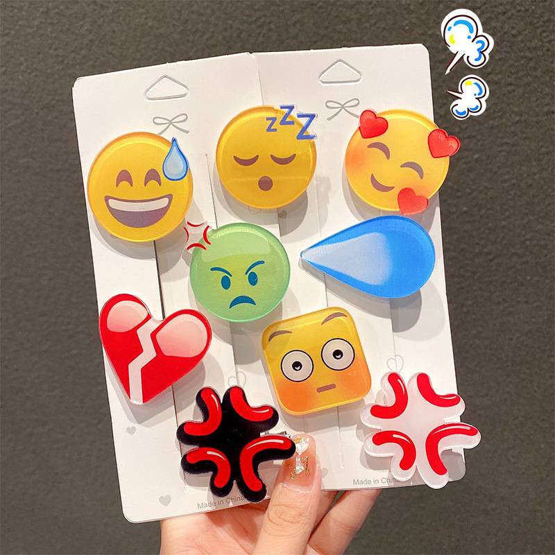 Lưới Đỏ Giọt Nước MỘT Từ Kẹp Tóc Không Nói Nên Lời Mồ Hôi Biểu Tượng Cảm Xúc Phát Hành Thẻ Nổ Clip Kẹp Bên Cạnh \ t \ t \ t \ t \ t \ t \ tÁo gile Funny Sáng Tạo Kiểu Tóc kẹp Tóc Phụ Kiện BB Kẹp Tóc Phụ Kiện