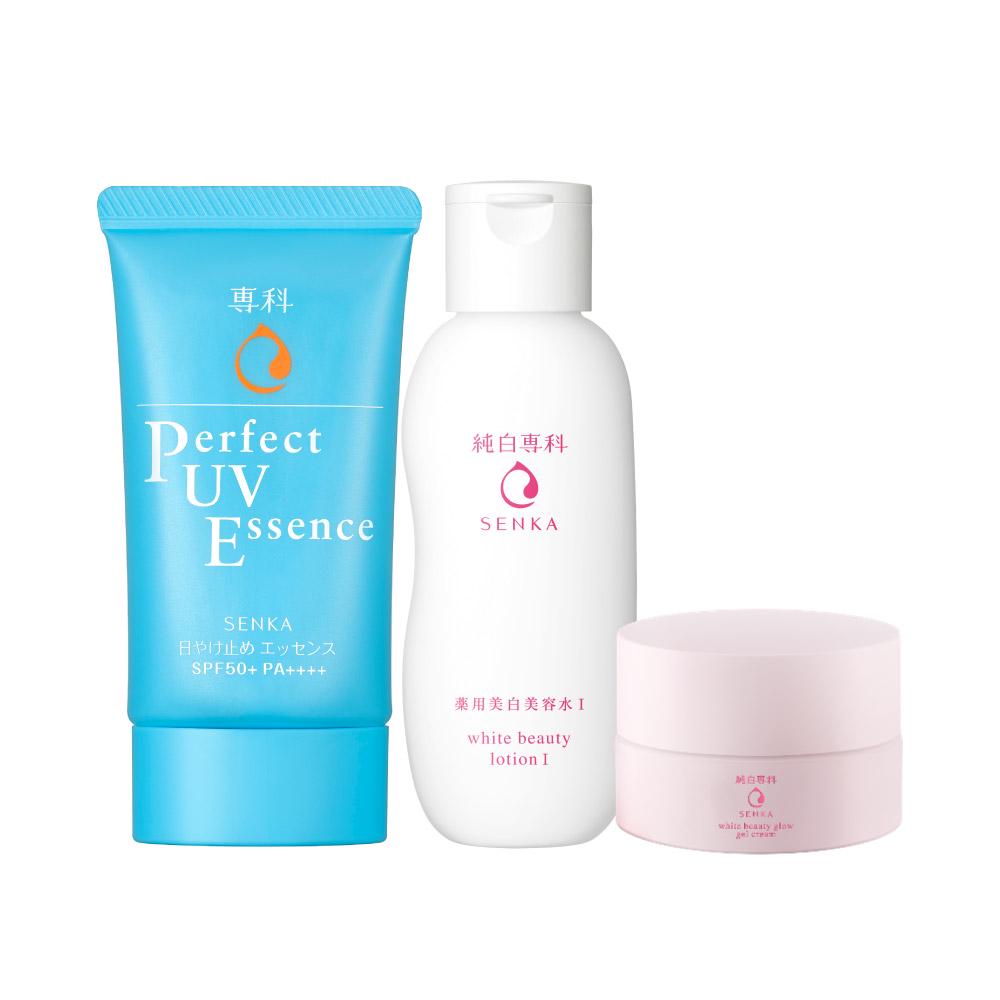 [HSD: 17/06/23] Bộ sản phẩm UV Essence+White Beauty Glow Gel Cream 50g+White Beauty Lotion 200ml