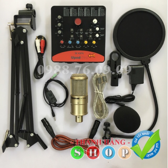 Combo Mic thu âm Takstar PC-K200 Full và Soundcard Icon Upop Pro