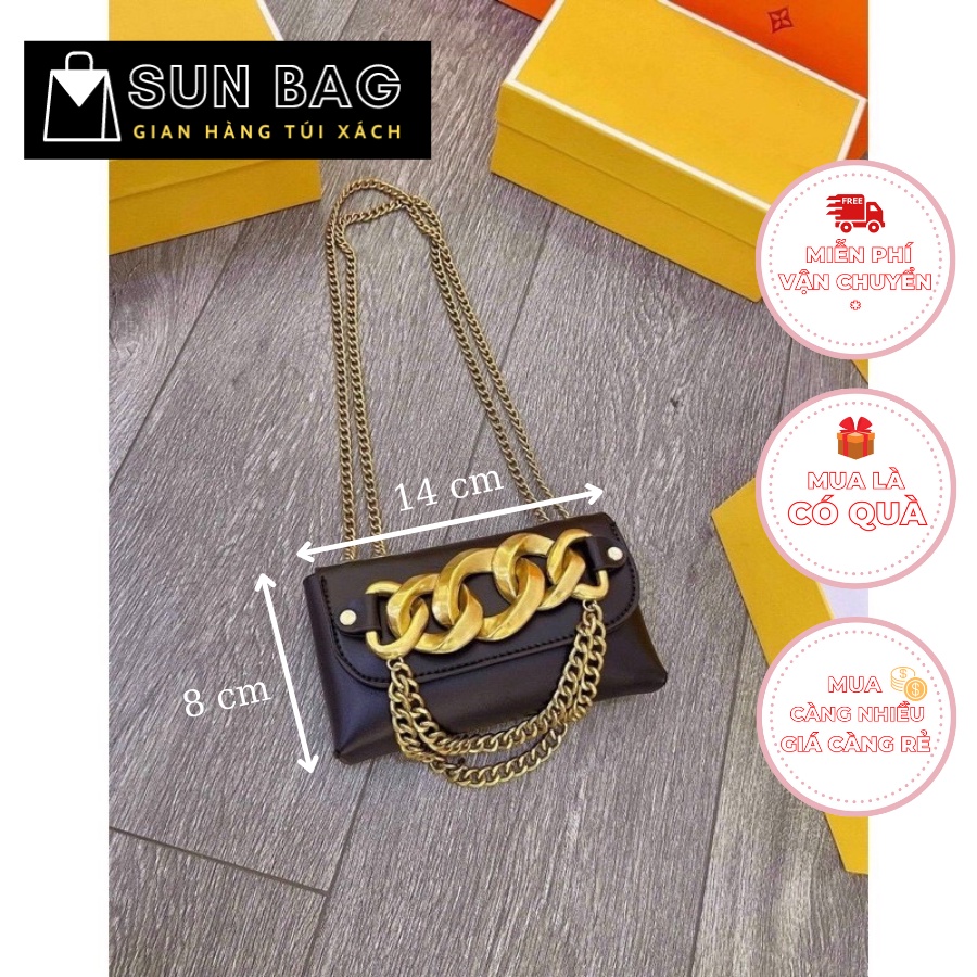 Túi xách nữ mini đeo chéo, túi đi chơi, đi học, da cao cấp, nhỏ xinh, thời trang size 14cm SB031