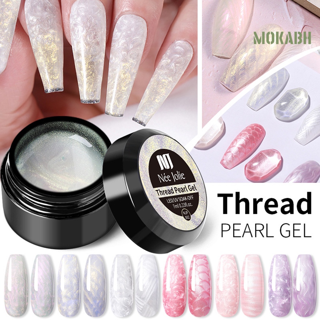 Sơn Móng Tay Gel UV 7ml Với Vỏ Ngọc Trai Cực Quang Trong Suốt