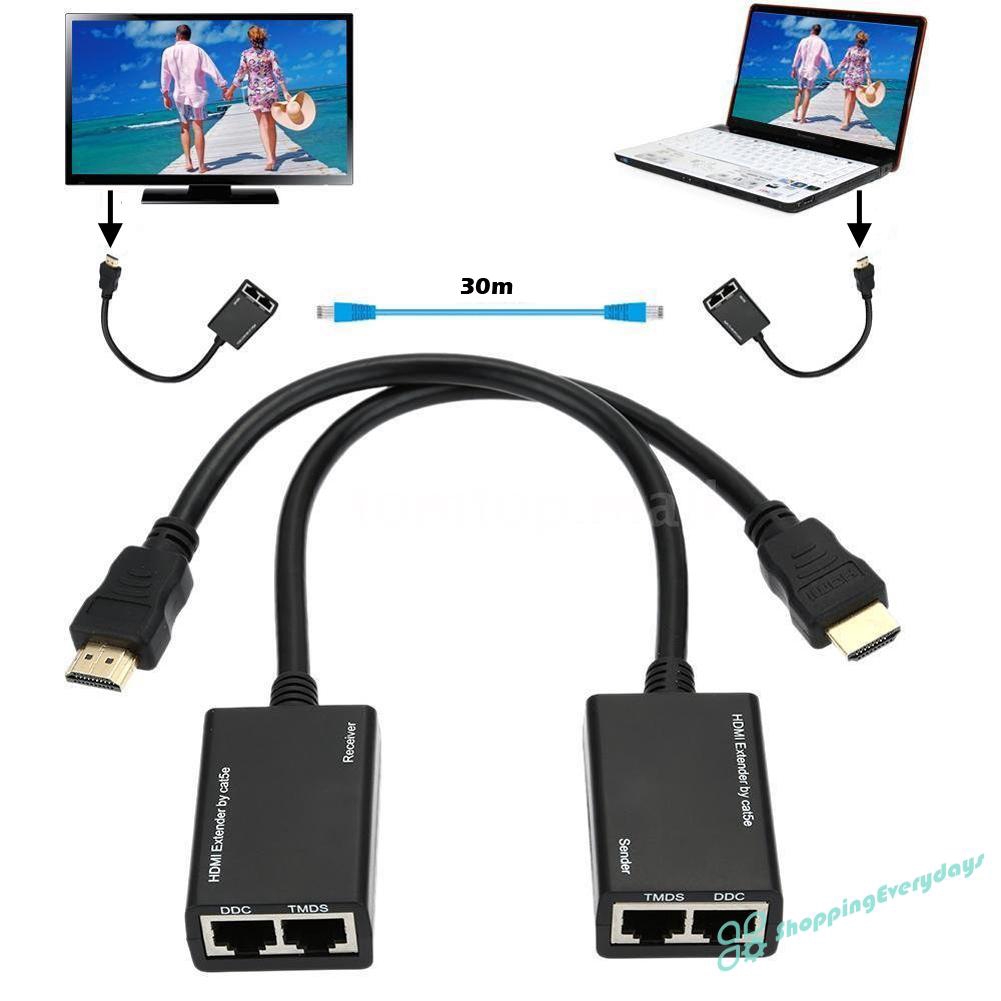 Bộ khuếch đại tín hiệu HDMI RJ45 CAT5E CAT6 UTP LAN ETHERNET Balun-1080p 3D