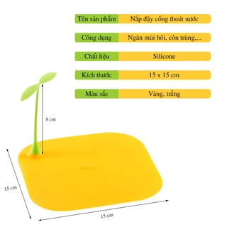 Nắp đậy cống thoát nước nhà tắm ngăn mùi hôi và côn trùng bằng silicon dáng vuông