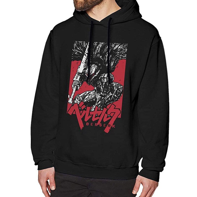 Áo Hoodie Nam Tay Dài In Hình Manga Berserk Guts Cá Tính