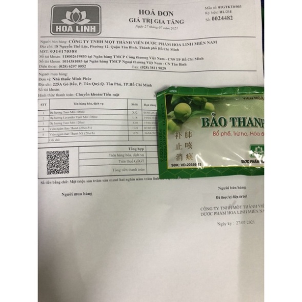 [Chính hãng] Viên Ngậm Bảo Thanh ( vĩ 5 viên )
