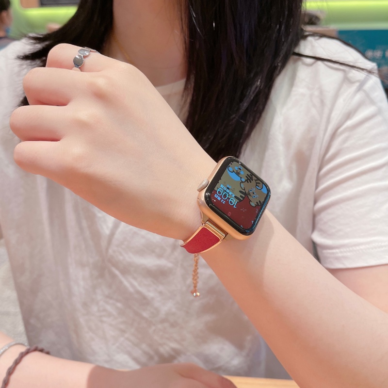 Dây Đeo Bằng Kim Loại + Da Cho Đồng Hồ Thông Minh Apple Watch Series Ultra 8 7 SE 6 5 4 3 49mm IWatch 38mm 40mm 41mm 42mm 44 mm 45mm