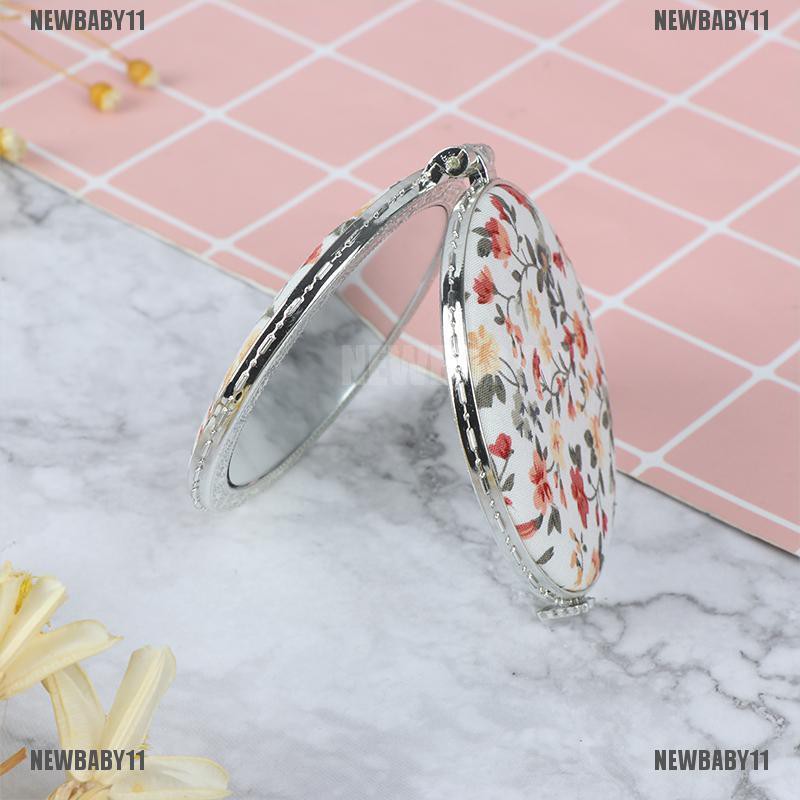 [NEWBABY11] Mỹ Phẩm Dạng Gập Mini Hai Mặt Họa Tiết Hoa Phong Cách Vintage