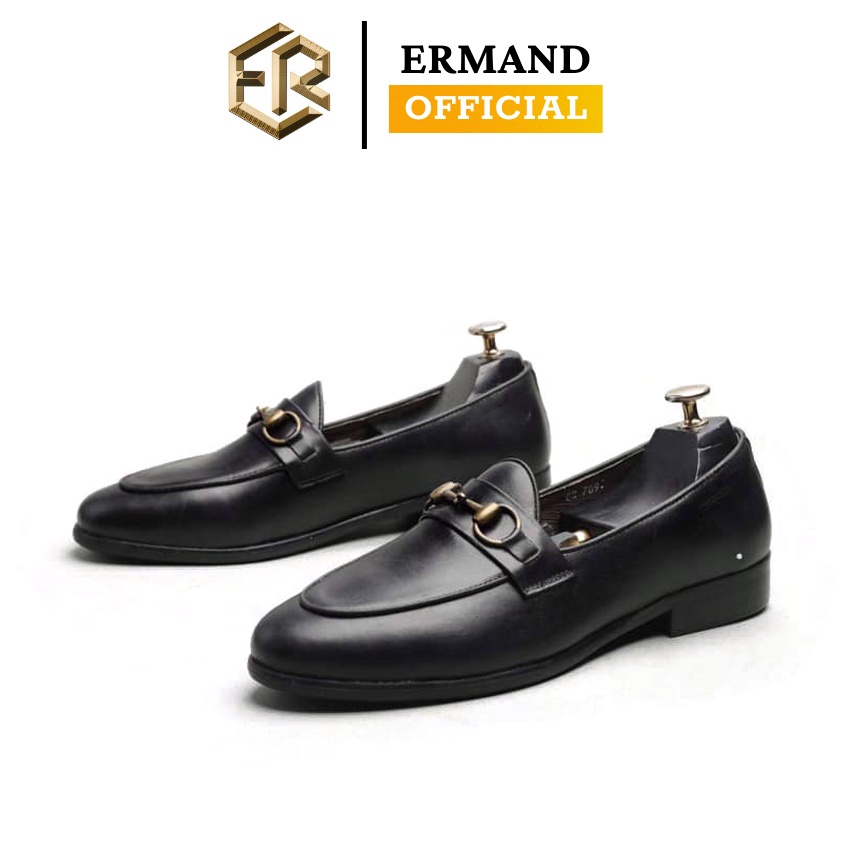 Giày lười nam cao cấp ERMAND da thật bảo hành 1 năm kiểu dáng Horsebit Loafer - Mã T06