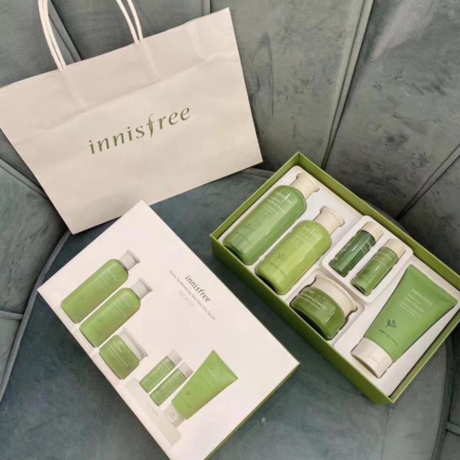 Set dưỡng da trà xanh _Innisfree_ chăm sóc da với đủ bước dưỡng tại nhà, nuôi dưỡng làn da khỏe mạnh, ngăn ngừa mụn | BigBuy360 - bigbuy360.vn