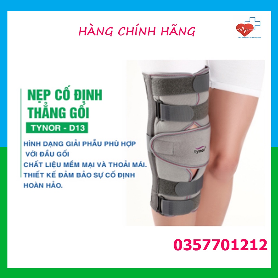 Nẹp cố định thẳng gối Tynor D13 cao cấp,Nẹp bất động gối Thiết kế đảm bảo sự cố định hoàn hảo - Hàng Chính Hãng