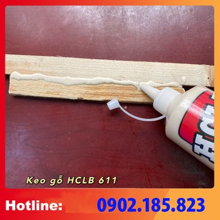 KEO DÁN GỖ HCLB 611 500ml - WoodGlue cho sàn gỗ, cầu thang, ghép mộng bàn ghế tủ giường, dán nhựa fomex, điền đầy gỗ