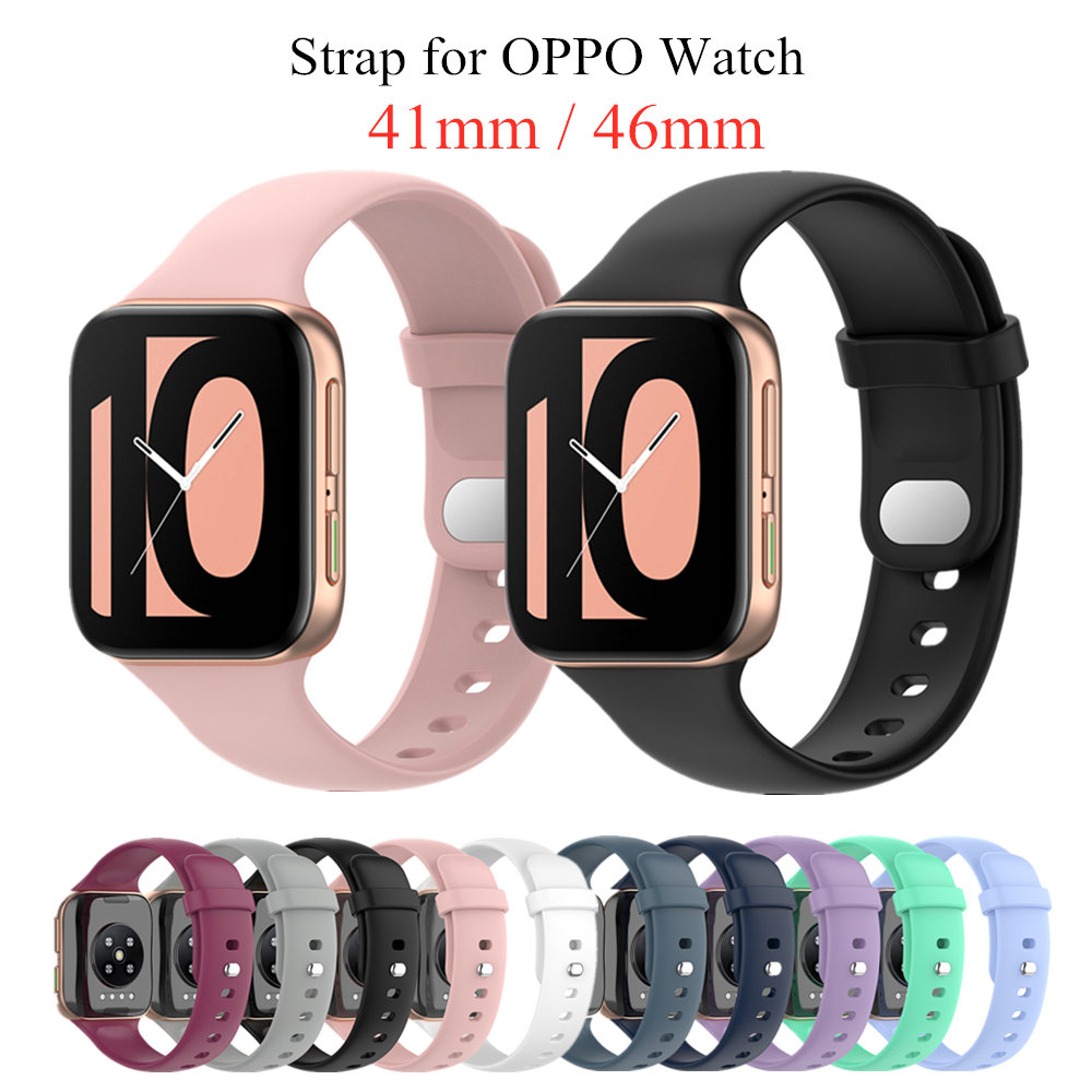 Dây Đeo Thay Thế Bằng Silicone Mềm Nhiều Màu 10 Màu Cho Đồng Hồ Oppo 41 / 46mm
