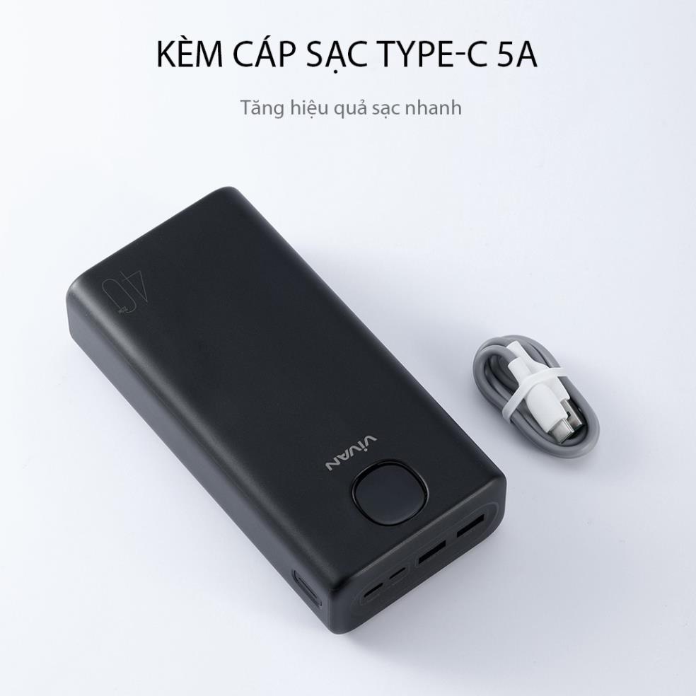 Pin Sạc Dự Phòng Sạc Nhanh 40.000mAh PD/QC 3.0/VOOC 22.5W VPB-B40 3Output - BENKA