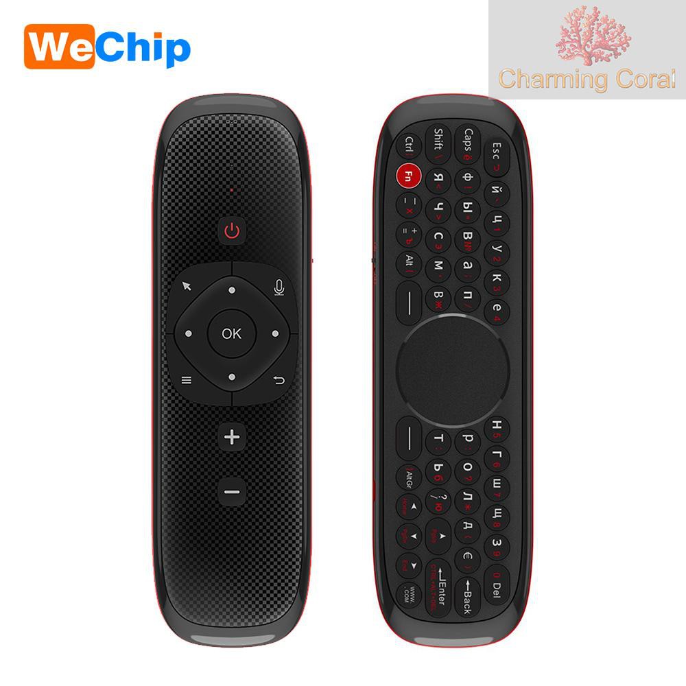 CTOY Wechip W2 2.4G Air Mouse Wireless Keyboard with Touchpad Mouse Infrared Remote Control for Android TV BOX PC Projector Russian Version