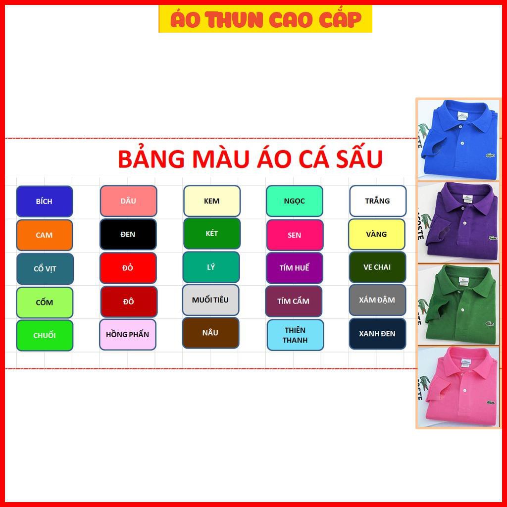 Áo thun cá sấu nam cao cấp cotton co giãn 4 chiều tông màu xanh