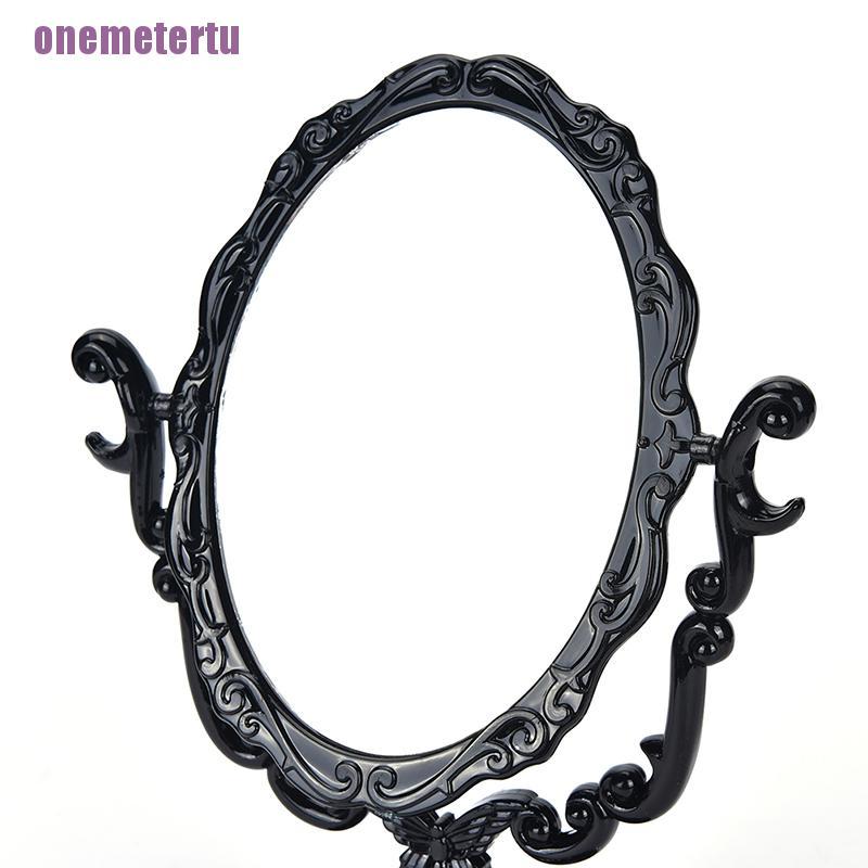[MET] Gương Trang Điểm Để Bàn Màu Đen Có Thể Xoay Được Phong Cách Gothic Cho Nữ