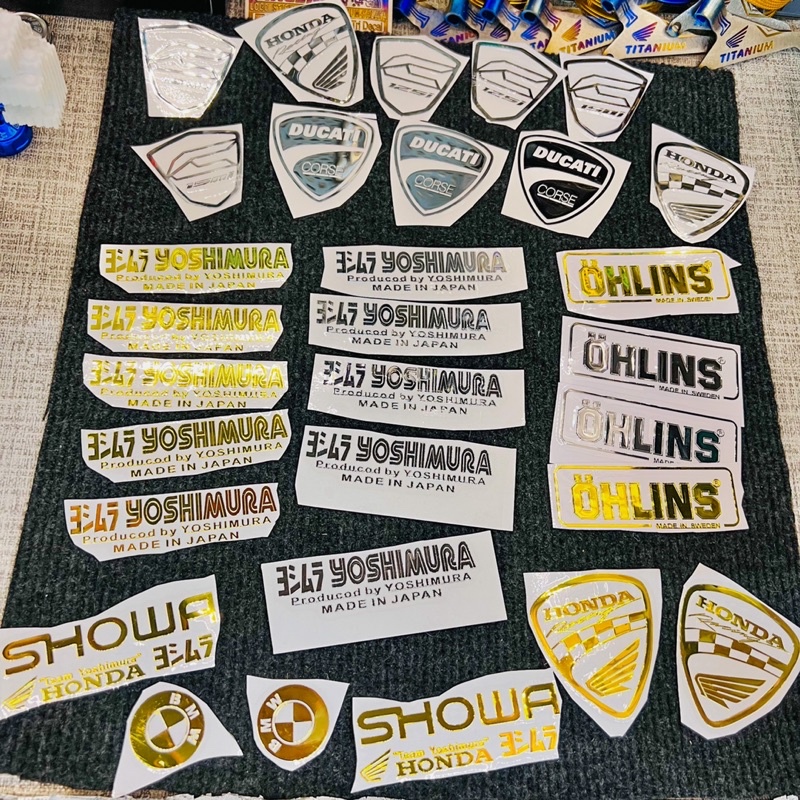 Tem Logo Sticker Metal Gold Crom 24k nổi bật trên mọi nền màu