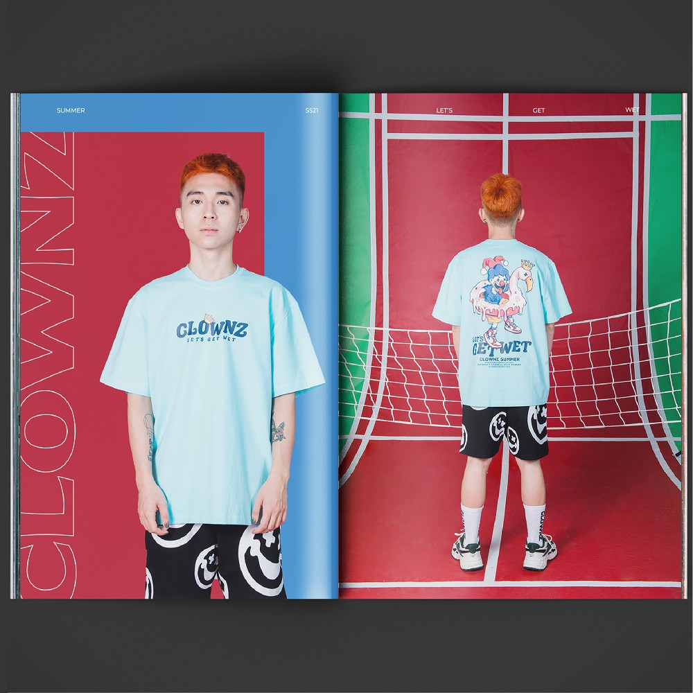 [FULLTAG CHÍNH HÃNG] Áo thun tay lỡ unisex ClownZ Let's Get Wet T-shirt form rộng, chất cotton màu pastel | BigBuy360 - bigbuy360.vn