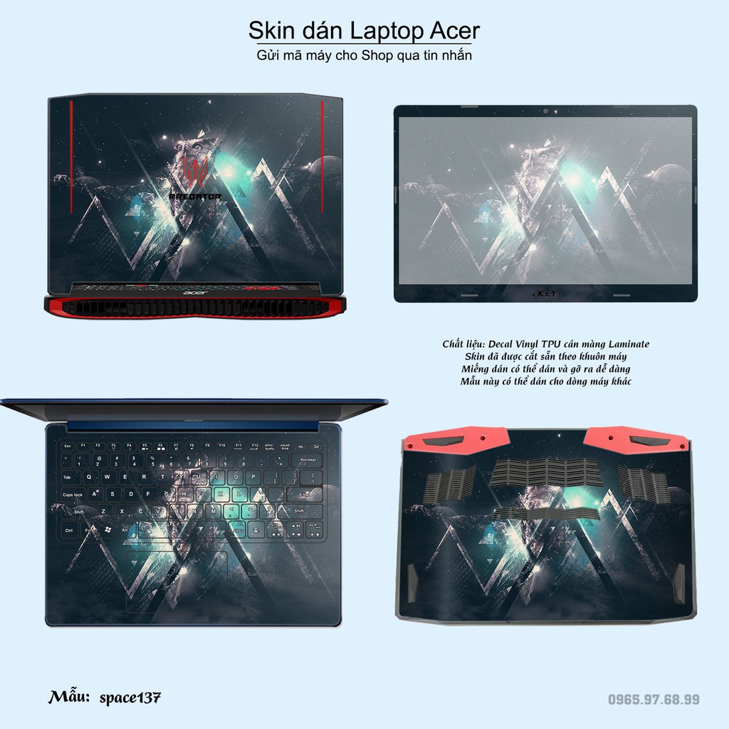 Skin dán Laptop Acer in hình không gian nhiều mẫu 23 (inbox mã máy cho Shop)