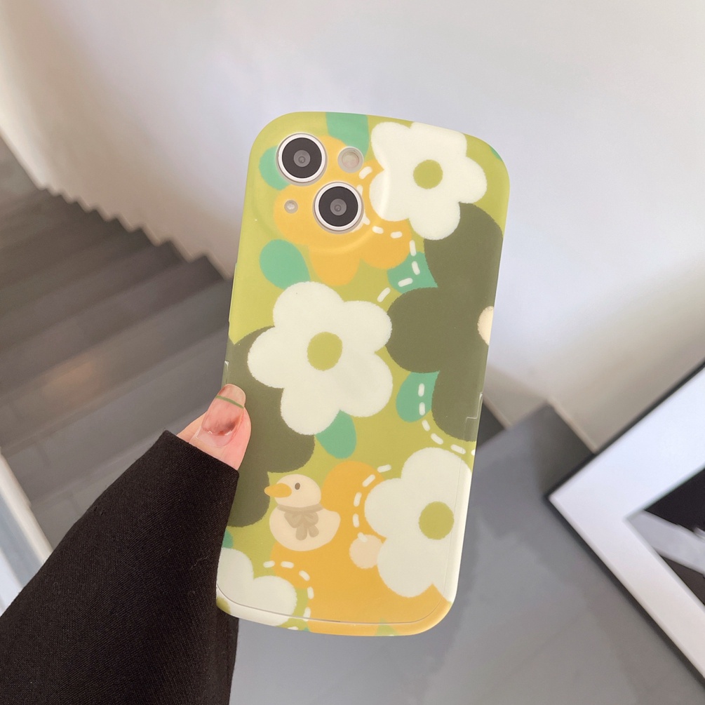 Ốp Điện Thoại Mềm Mịn Màu Xanh Lá Hình Chú Vịt Cho Iphone 12 pro max 11 pro max xs max xr x 7 8 plus