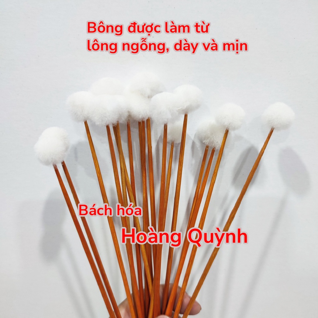 Combo 10 cây bông ngoáy tay (bông ráy tai) lông ngỗng size NHỎ.