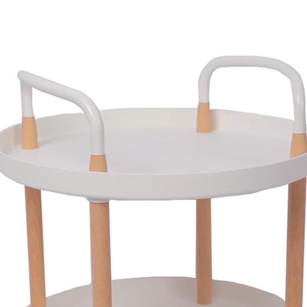 HomeBase STACKO Kệ để đồ 2 tầng bằng nhựa có bánh xe RONDA Thái Lan W48xD48xH56cm màu trắng