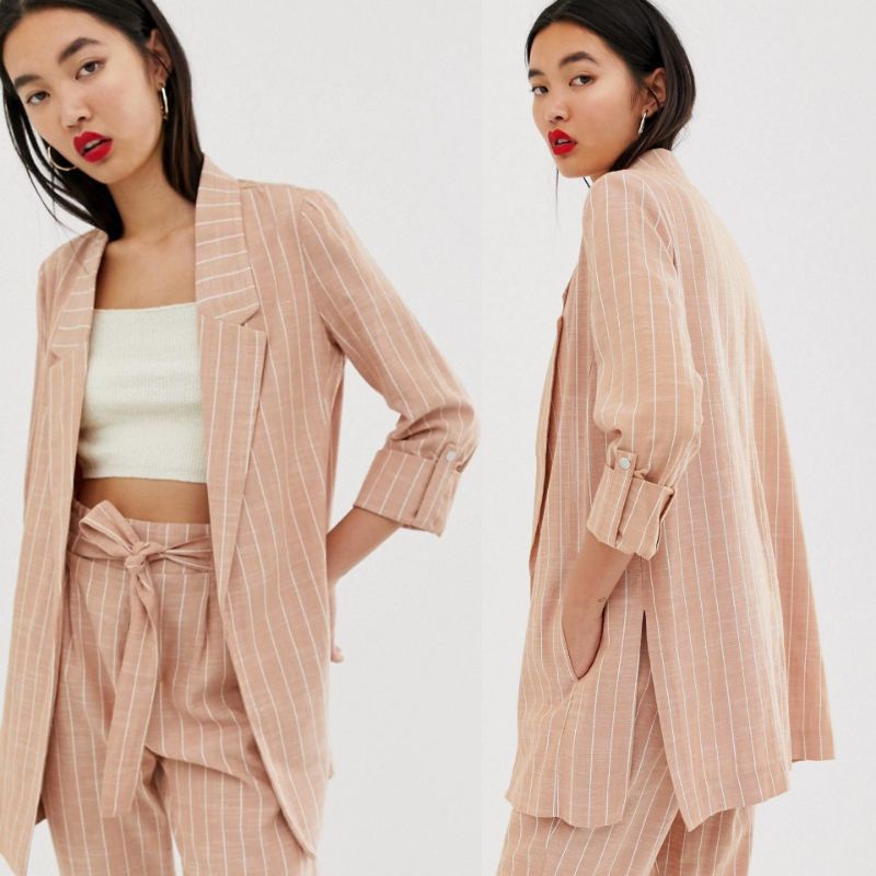 {7 màu} Áo blazer kẻ sọc tay rút Stra.divariu.s xuất dư | BigBuy360 - bigbuy360.vn