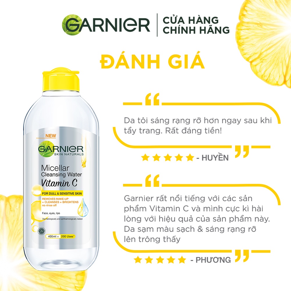 Nước tẩy trang làm sạch sâu dịu nhẹ & sáng da Vitamin C chiết xuất Yuzu Garnier Micellar Water 50ml | BigBuy360 - bigbuy360.vn