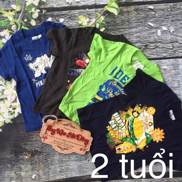 Combo 2 áo phông cộc tay cho bé trai gái chất xịn mát hàng xuất