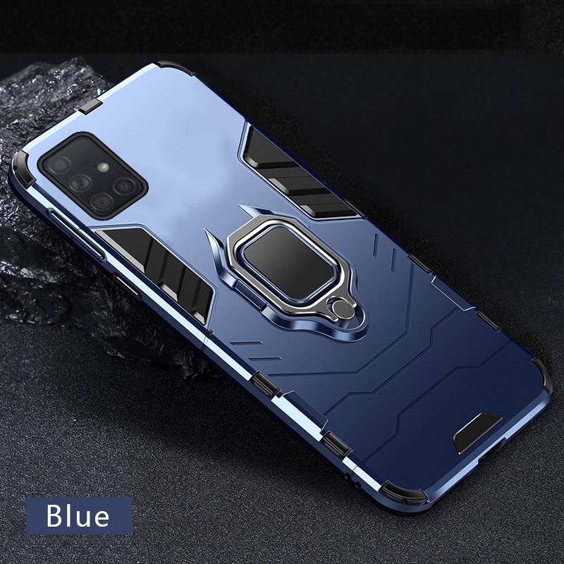 Ốp điện thoại cứng seri báo đen kèm giá đỡ nam châm cho Samsung Galaxy A51 / A71