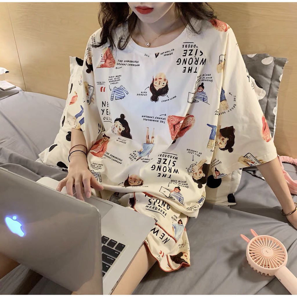 Set đồ quần áo ngủ nữ LYRA thoáng mát in họa tiết hoạt hình dễ thương | BigBuy360 - bigbuy360.vn