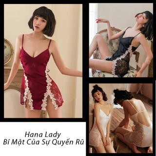 Váy ngủ sexy quyến rũ, gợi cảm xẻ tà phối ren cao cấp VN427