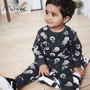 Mã 4664 áo nỉ da cá họa tiết phi công vũ trụ của Malwee cho bé trai và bé gái