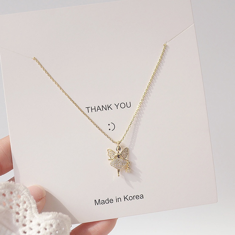 Vòng cổ Mặt Hình Gậy Thần Tiên 14K Đính Đá CZ Phong Cách Kolye Feminia Phụ Kiện Cho Nữ