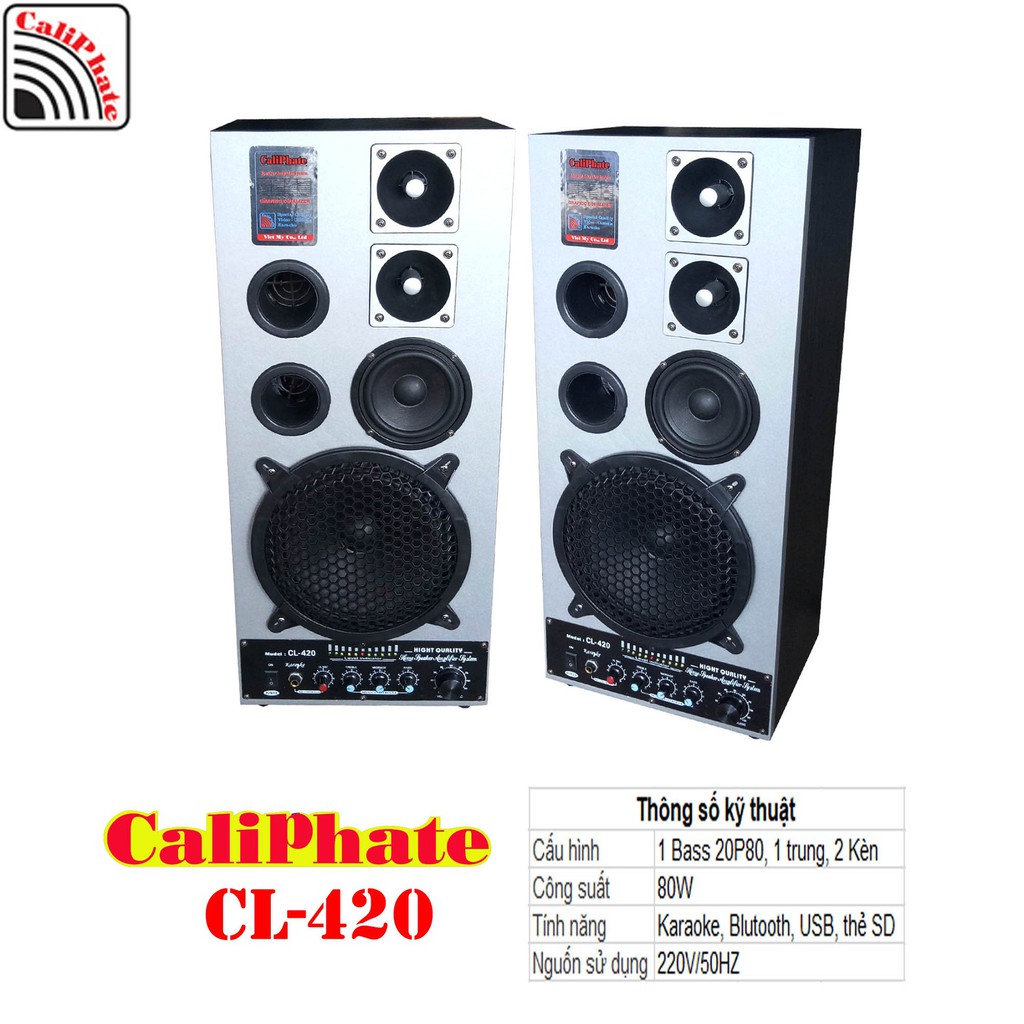 Loa liền kích CaliPhate CL-420 - 4 loa chạy đơn: 1 Bass 20P80, 1 trung , 2 kèn (1 đôi)