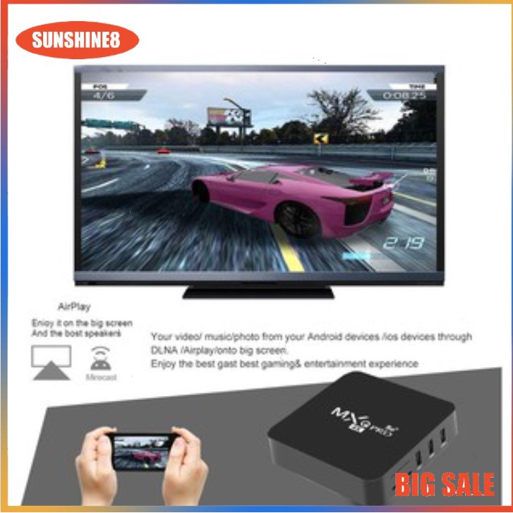 Android TV Box Hộp chuyển đổi TV thường thành TV thông minh tivi Android  Hộp set top box MXQ PRO 4K HD  điều khiển từ xa sử dụng cho TV thông minh