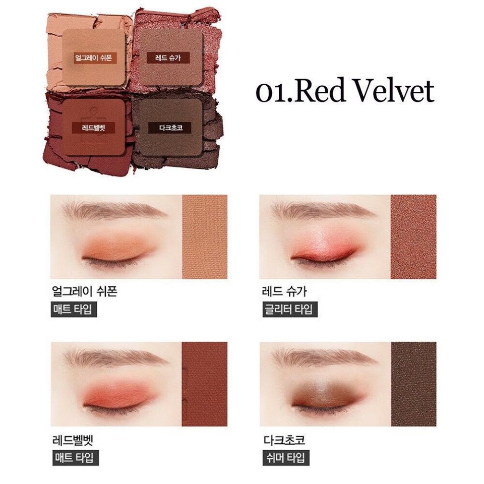 Phấn mắt 4 ô Holika Holika Piece Matching Shadow Palette