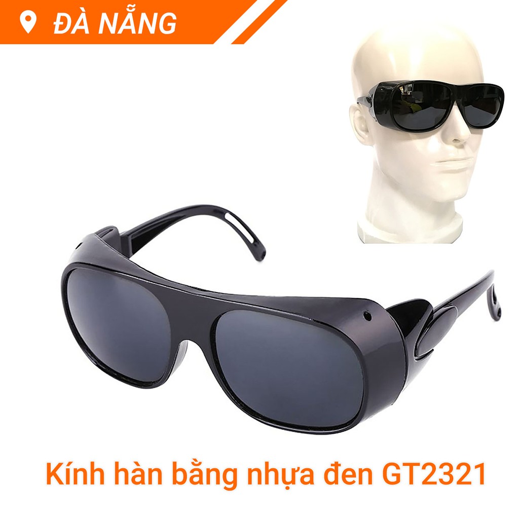 Kính bảo hộ thợ hàn số 14 bằng nhựa đen GT2321